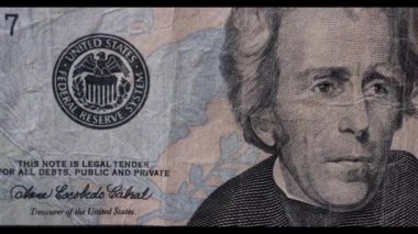 Yavaş tava Amerikan 20 dolarlık banknota yakın.
