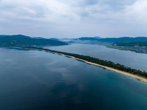 Vista Aérea Ponte Terrestre Amanohashidate Costa Quioto Foto Alta Qualidade — Fotografia de Stock