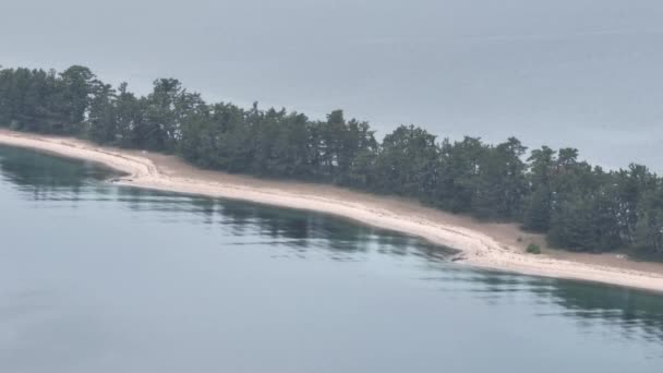 Zbliżenie Powietrza Plaży Drzew Amanohashidate Bar Piaskiem Wysokiej Jakości Materiał — Wideo stockowe