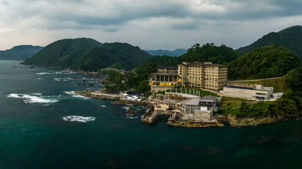 Panoramic View Resort Onsen Hotel Rugged Coast Dawn High Quality — Fotografia de Stock
