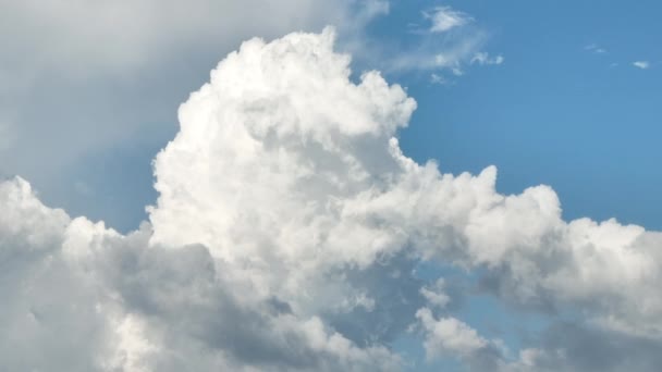 Beautiful Billowing White Cloud Formation Clear Blue Sky High Quality — 图库视频影像