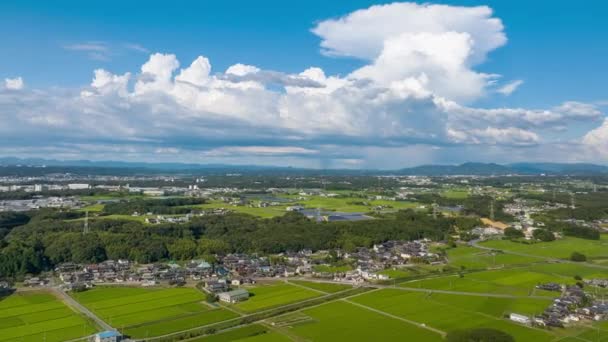 Hyperlapse Fluffy Clouds Form Idyllic Countryside Sunny Day High Quality — Wideo stockowe