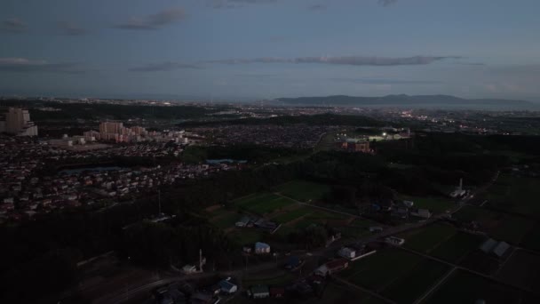 Вид Воздуха Город Город Ночью Высококачественные Кадры — стоковое видео