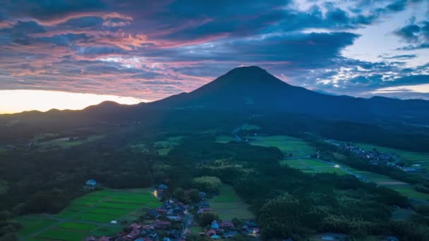 Hyperlapse Morning Mist Burns Peak Daisen Sunrise High Quality Footage — ストック動画