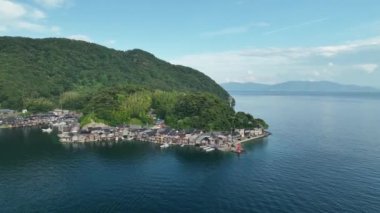 Moving quickly towards small fishing village of Ine in northern Kyoto, Japan. High quality 4k footage