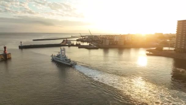 Akashi Japan August 2022 Japan Coast Guard Patrol Boat Leaves — Video