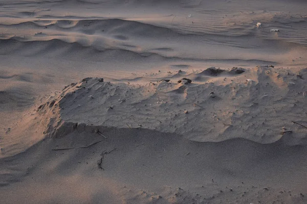 Písečné Duny Vytvořené Větrem Lehnout Rovně — Stock fotografie