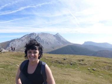 Urkiola Doğal Parkı, İspanya. Bask Ülkesi 'ne yürüyüşe gitmek için..