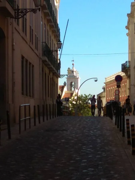 Capital Portugal Lisboa Uma Cidade Costeira Mesmo Tempo Montanhosa — Fotografia de Stock