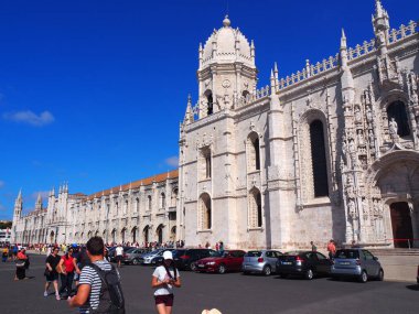 Lizbon 'daki Belem' deki Jeronimos Manastırı. Portekiz.