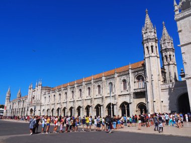 Lizbon 'daki Belem' deki Jeronimos Manastırı. Portekiz.