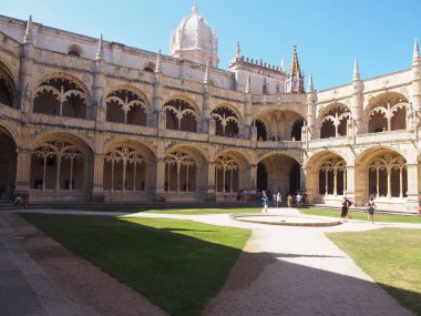 Lizbon 'daki Belem' deki Jeronimos Manastırı. Portekiz.