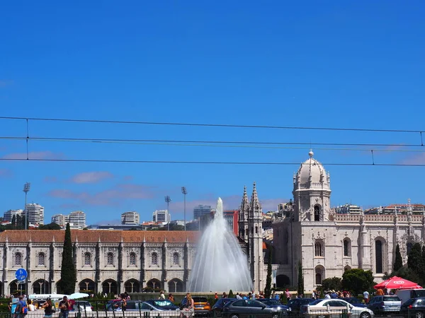 Het Belem Gebied Lissabon Waar Prachtige Toren Opvalt Griekenland — Stockfoto