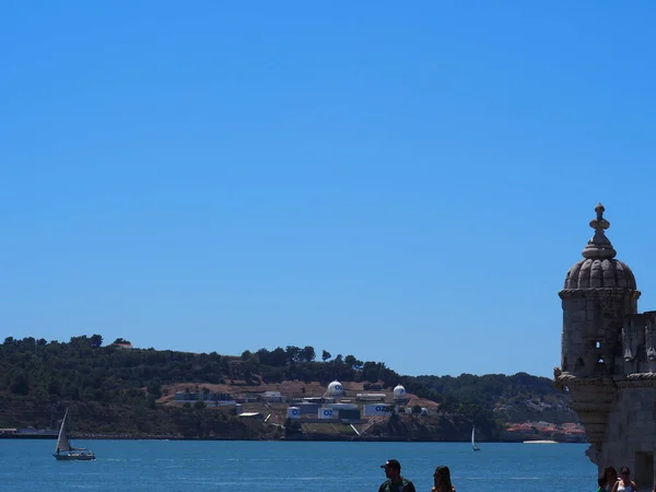 Das Viertel Belem Lissabon Sein Schöner Turm Herausragt Portugal — Stockfoto