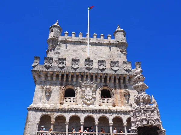 Lizbon Daki Belem Bölgesinde Güzel Kulesi Göze Çarpıyor Portekiz — Stok fotoğraf