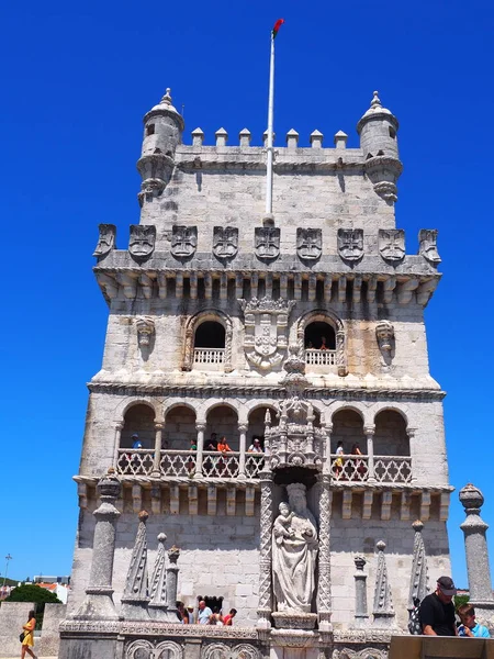 Район Белем Лиссабоне Выделяется Красивая Башня Португалия — стоковое фото