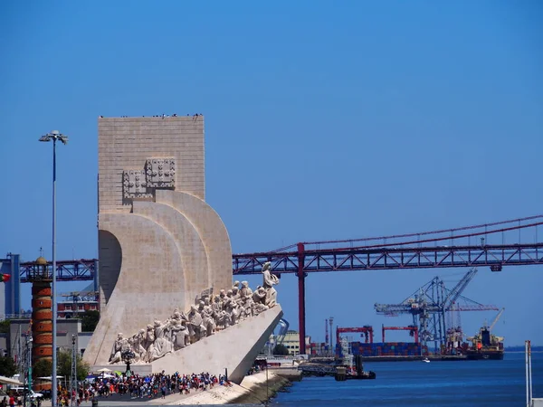 Obszar Belem Lizbonie Gdzie Wyróżnia Się Piękna Wieża Portugalia — Zdjęcie stockowe