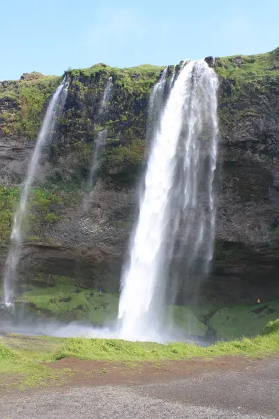 Island Ungewöhnliche Landschaften Mit Spektakulären Wasserfällen Und Gletschern — Stockfoto