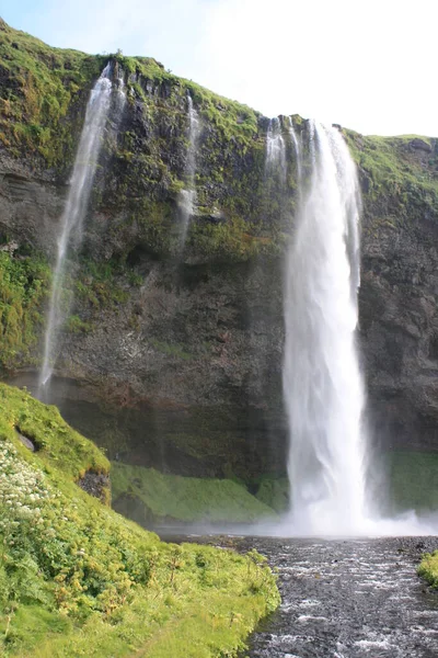 Iceland Unusual Landscapes Spectacular Waterfalls Glaciers — стоковое фото