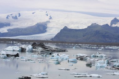 Jokulsarlon, İzlanda 'nın güneyindeki buzul gölü..
