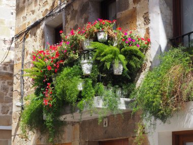 Elorrio, etkileyici dağlarla çevrili güzel Bask kasabası. İspanya.