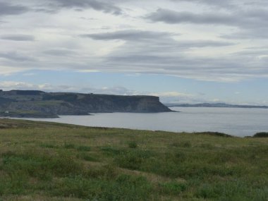 Ajo Deniz Feneri, Cantabrian kasabası Ajo 'da. İspanya.
