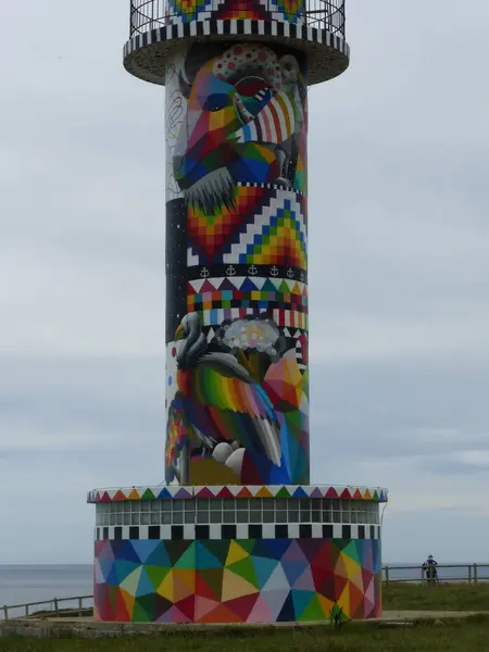 阿乔灯塔 在阿乔的坎塔布里安镇 西班牙 — 图库照片