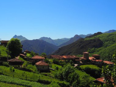 Bandujo, Asturian belediyesi dağlarda. İspanya.