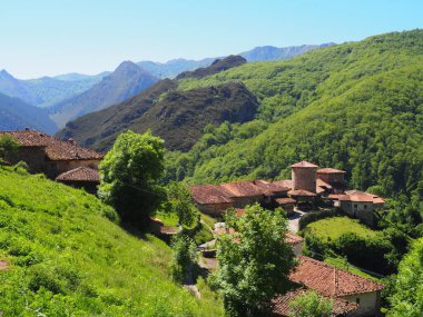 Bandujo, Asturian belediyesi dağlarda. İspanya.