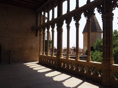 Olite ve kraliyet sarayı, Navarra krallarının sarayı. İspanya.