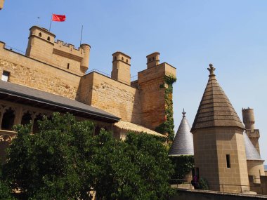 Olite ve kraliyet sarayı, Navarra krallarının sarayı. İspanya.