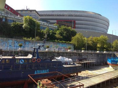 Bilbao Denizcilik Müzesi, eski Euskalduna tersanesinde. İspanya.