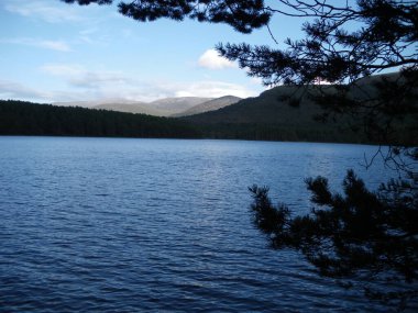 Eilein Gölü, Aviemore yakınlarındaki ada gölü. İskoçya.