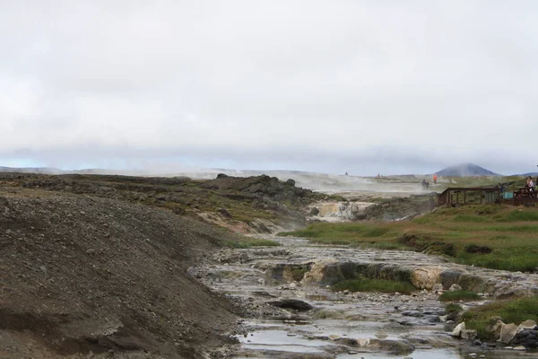 Hveravellir Geothermisches Gebiet Mitten Auf Der Route Durch Island — Stockfoto