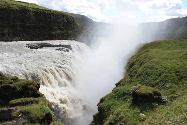 Gulfoss Ein Wasserfall Norden Islands — Stockfoto