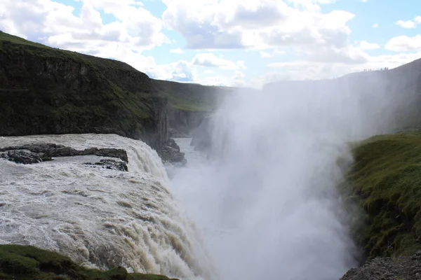 Gulfoss Ein Wasserfall Norden Islands — Stockfoto