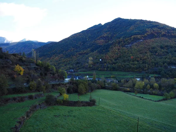 Broto Its Surroundings Middle Autumn Huesca Spain — Stockfoto