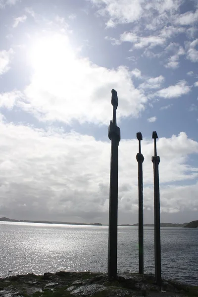 Swords Mountains Huge Bronze Swords Norway — Foto de Stock