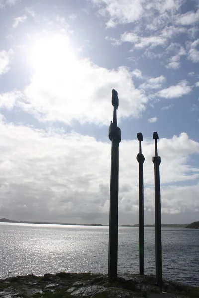 The swords in the mountains, huge bronze swords in Norway.