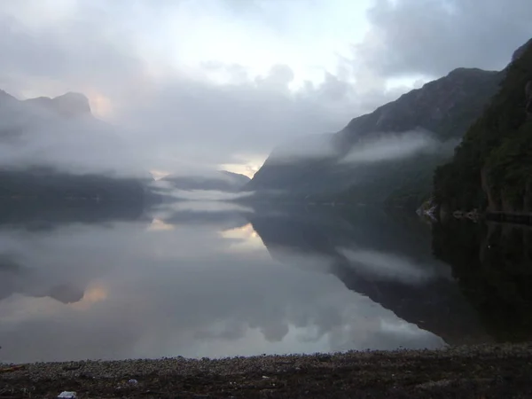 Dirdal Eine Stadt Norwegen Ufer Eines Fjords — Stockfoto