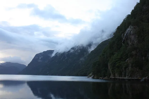 Dirdal Town Norway Shores Fjord — 图库照片