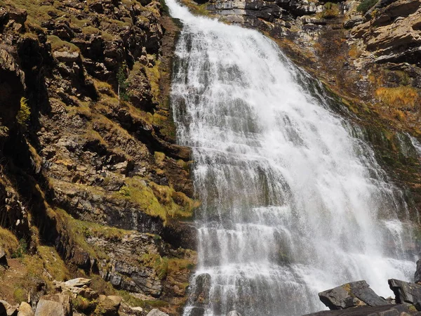 Ordesa Tal Der Cola Caballo Mitten Herbst Huesca Spanien — Stockfoto