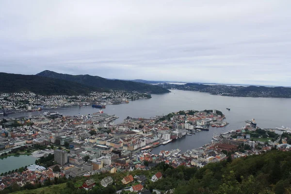 Bergen Norwegian City Fjords Mountains — Photo