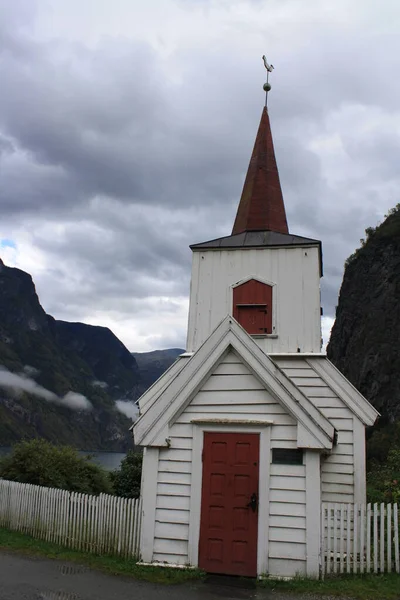 Norvégiai Tájak Vízesések Templomok — Stock Fotó