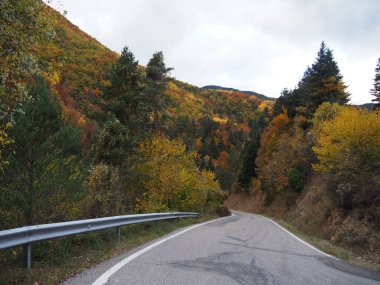 Ordesa yakınlarındaki Huesca dağlarında sonbahar. İspanya.