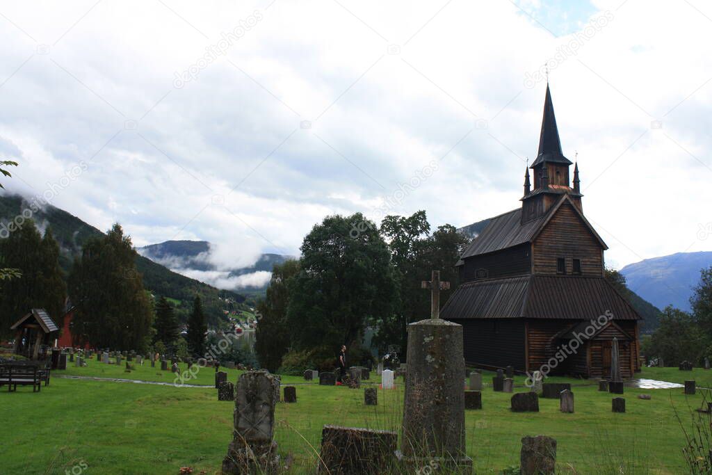 Kaupanger stave church, one of the largest built around the 12th century. Norway.
