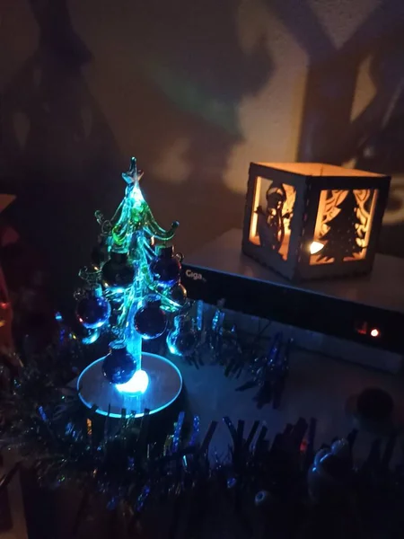 Christmas Parties Illuminated Trees Flares — Stok fotoğraf