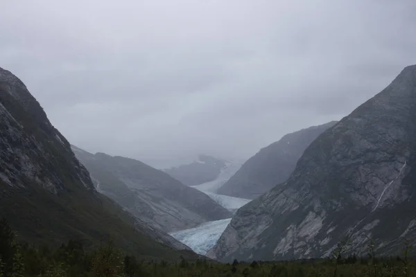 Nigardsbreen Gletsjer Wandelpad Tot Aan Voet Van Deze Gletsjer Noorwegen — Stockfoto
