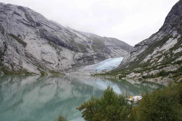 Nigardsbreen Glacier, hiking trail to reach the foot of this glacier. Norway.