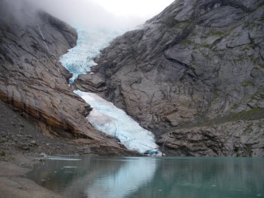 Briksdal Glacier, in the middle of a natural park, Norway.